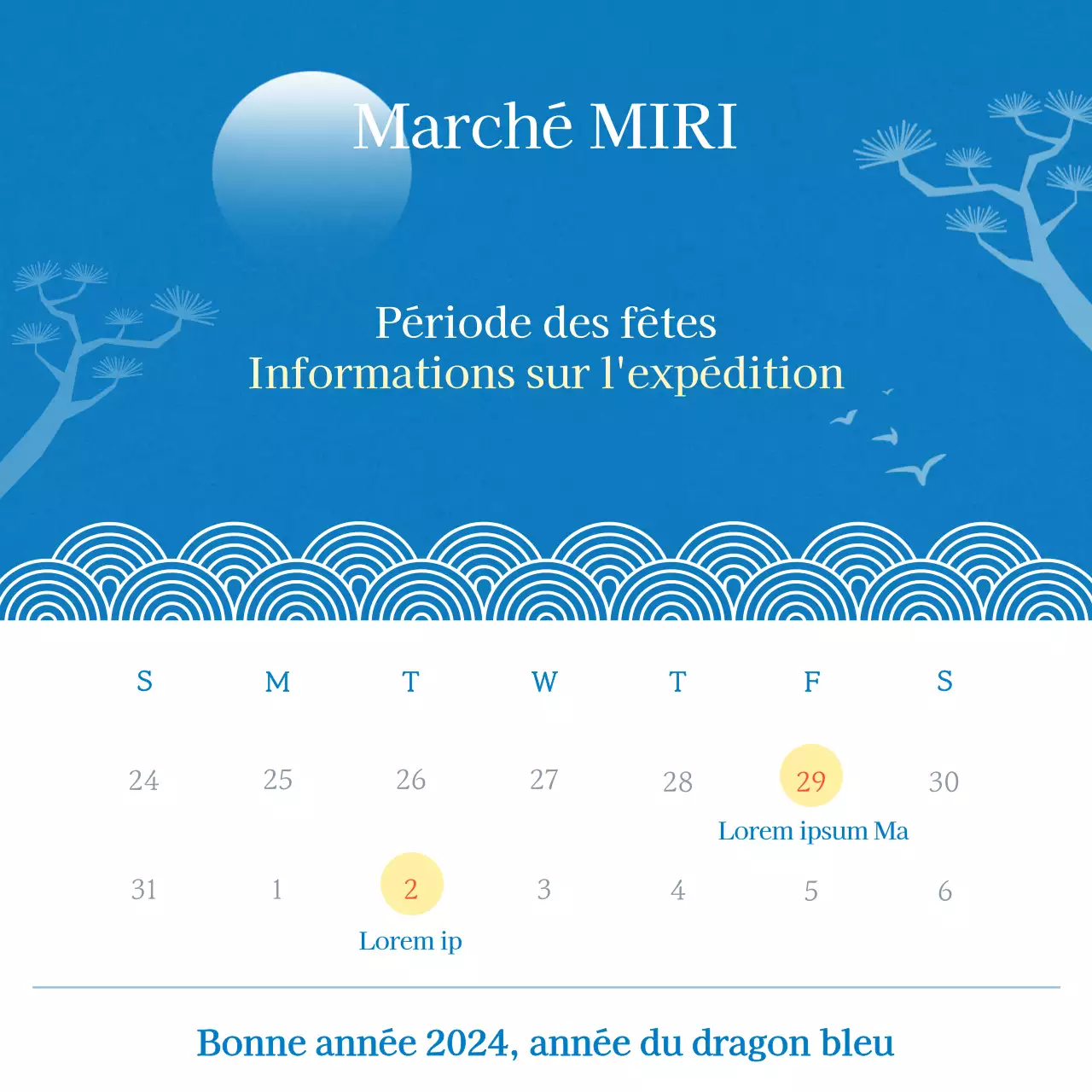 Expédition de vacances à l'orientale en bleu clair et blanc post