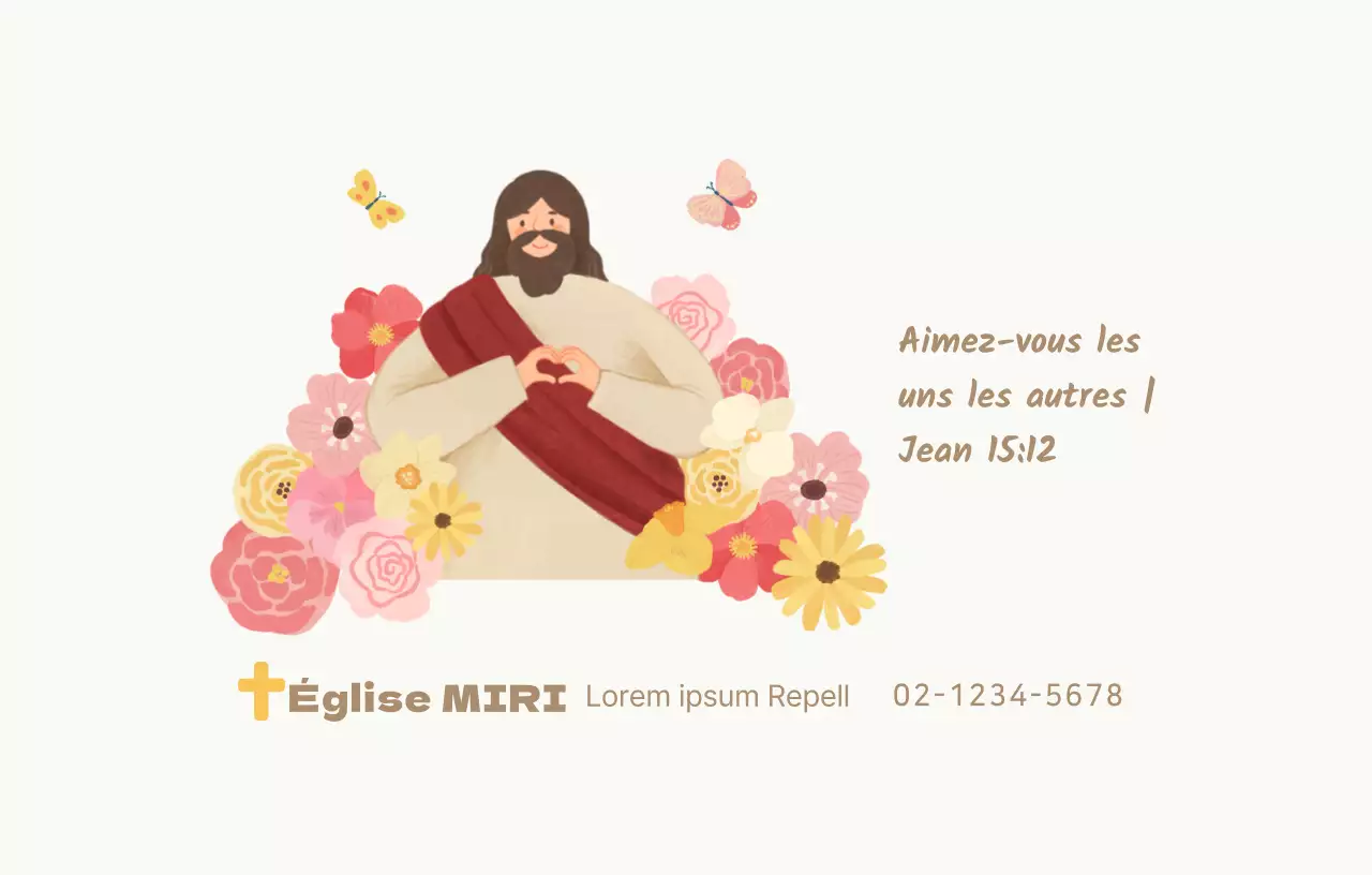Concept d'église propre et poignant avec des illustrations chrétiennes