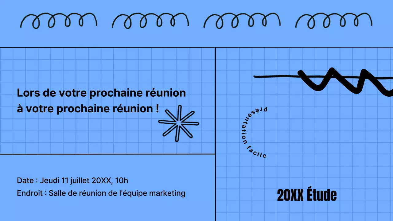 Matériel de réunion kitsch en bleu