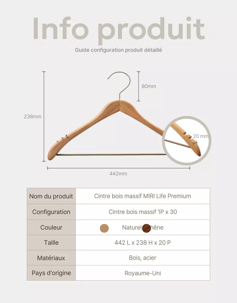 Promouvoir les cintres simples en ivoire