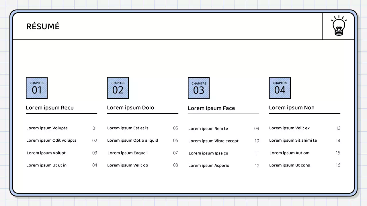 Un rapport de synthèse simple, de couleur bleu clair