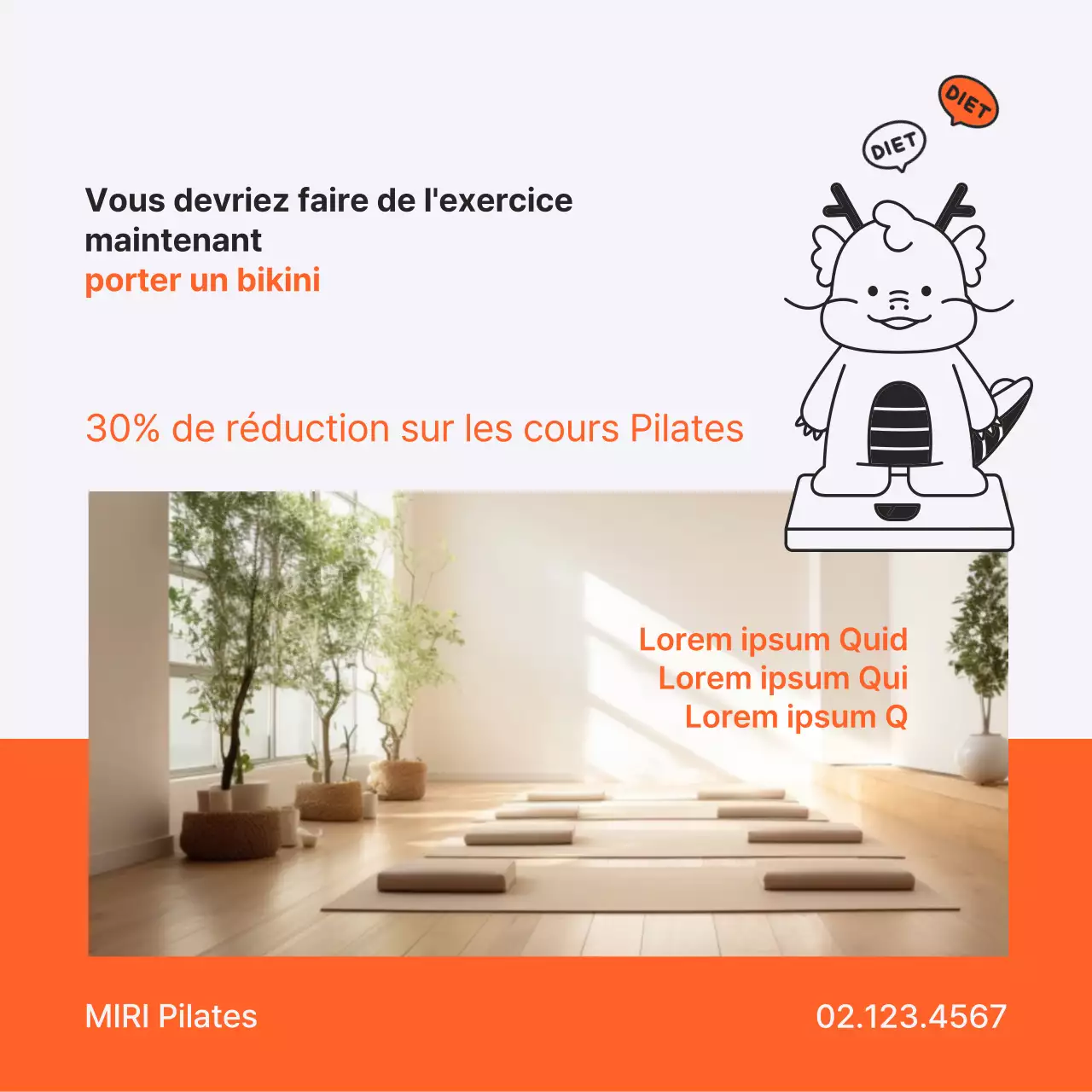 Publicité pop-art orange et blanche pour les soldes du Nouvel An lunaire