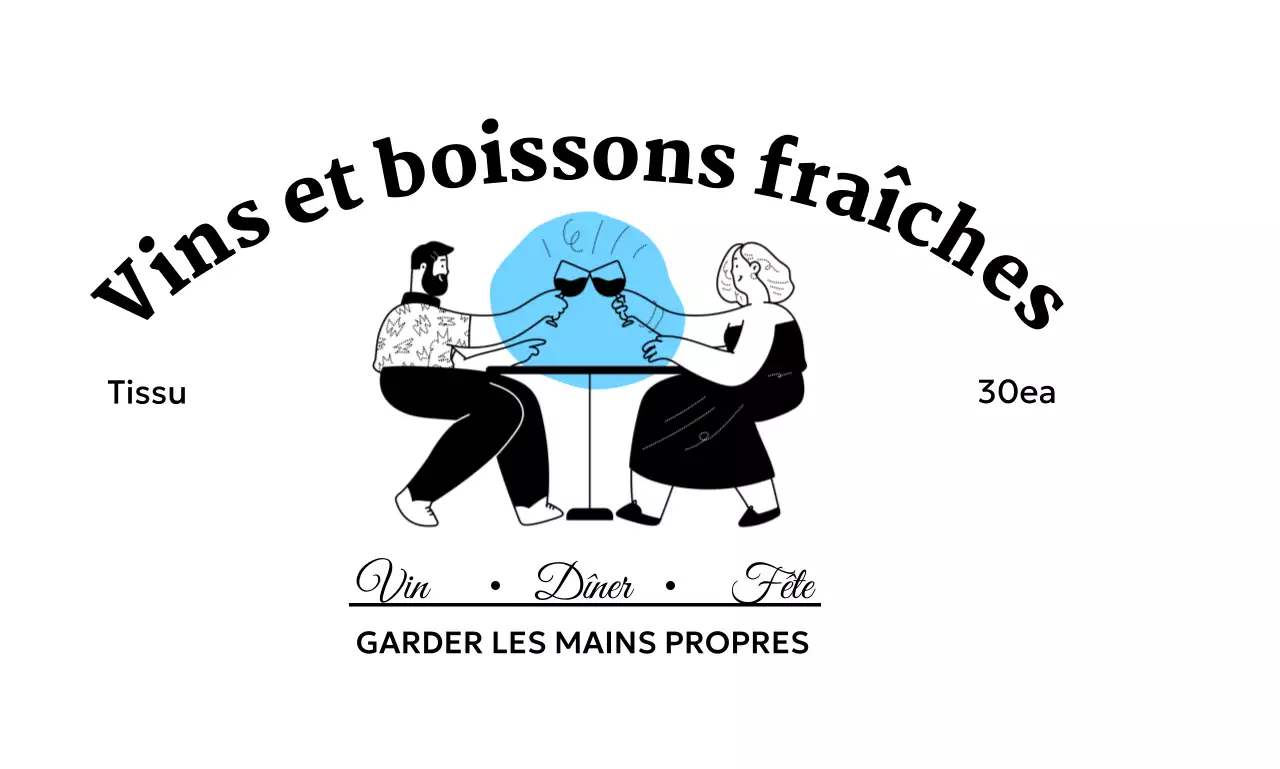 Design promotionnel avec une illustration d'un buveur de vin