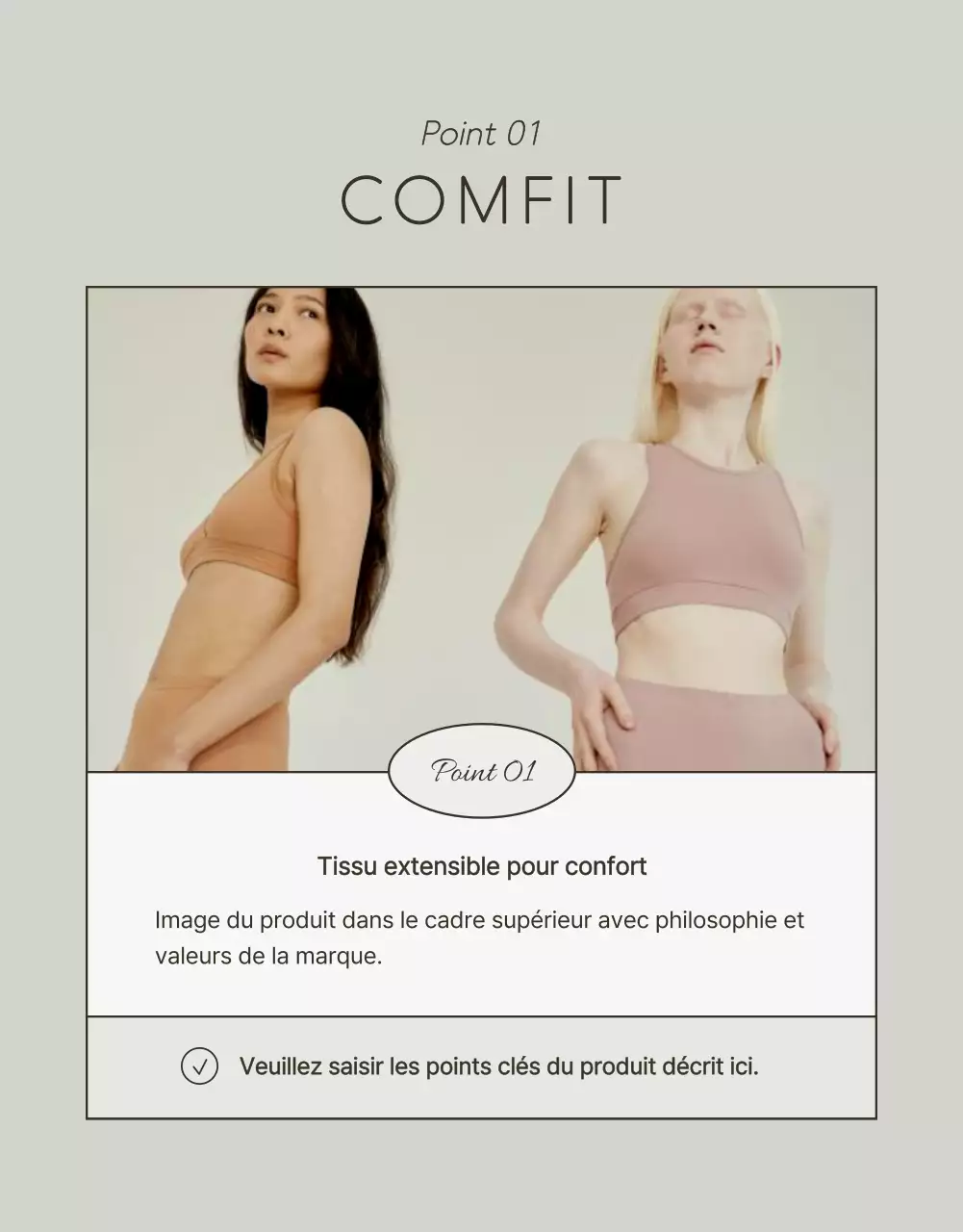 Publicité simple pour des sous-vêtements en blanc et chartreuse
