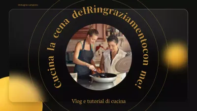 Ricetta per una cena del Ringraziamento moderna in giallo e nero
