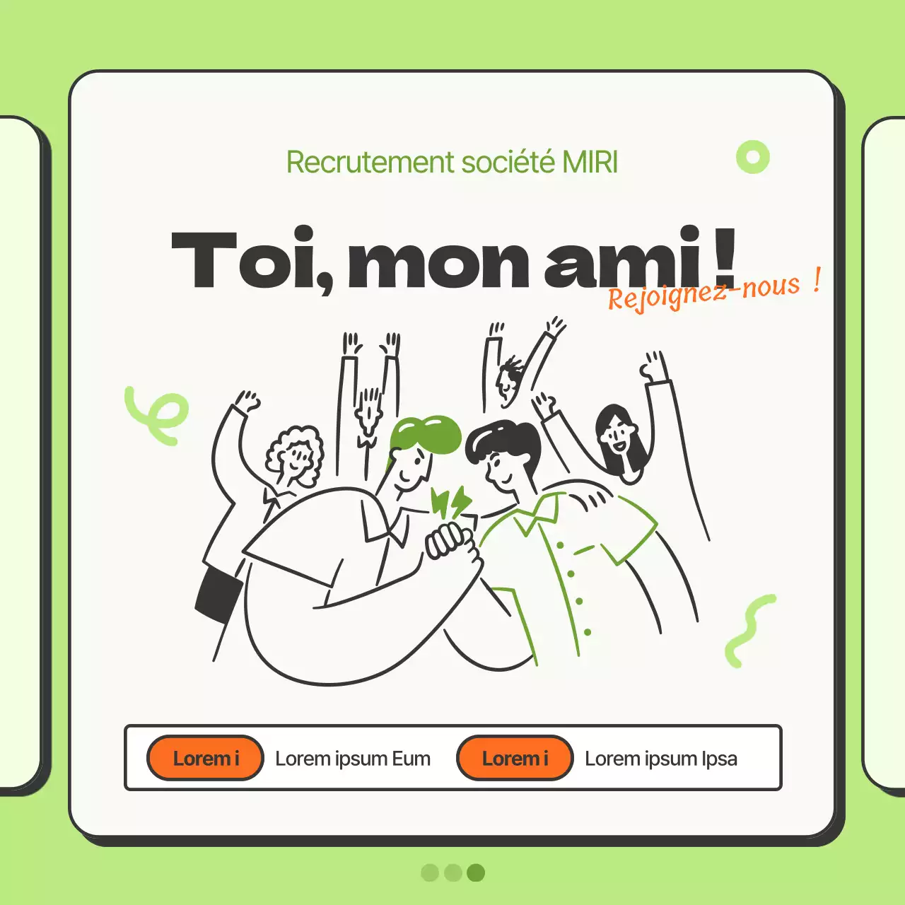 Promotion simple de l'entreprise en chartreuse et orange