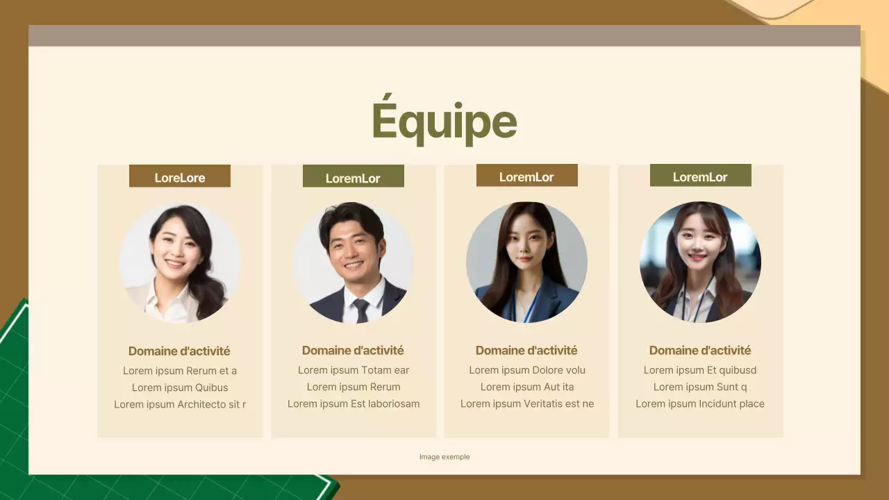 Un employé de bureau en kaki et marron Rapport d'activité