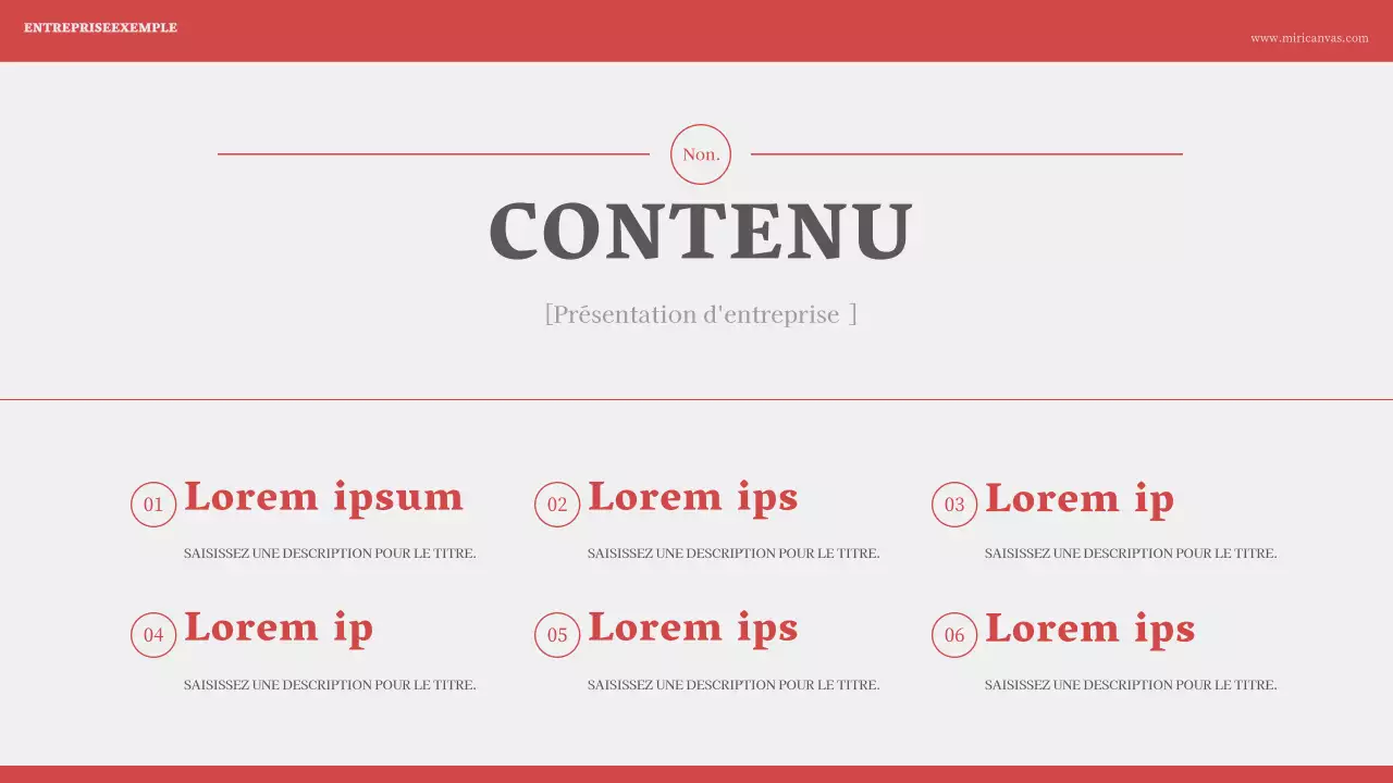 Présentation minimaliste de la numérotation en rouge ivoire