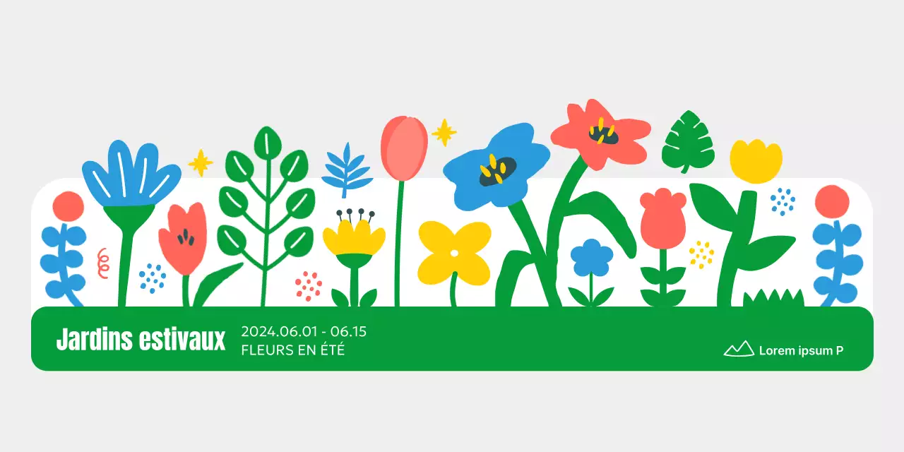 Une jolie foire aux fleurs simple dans des couleurs primaires