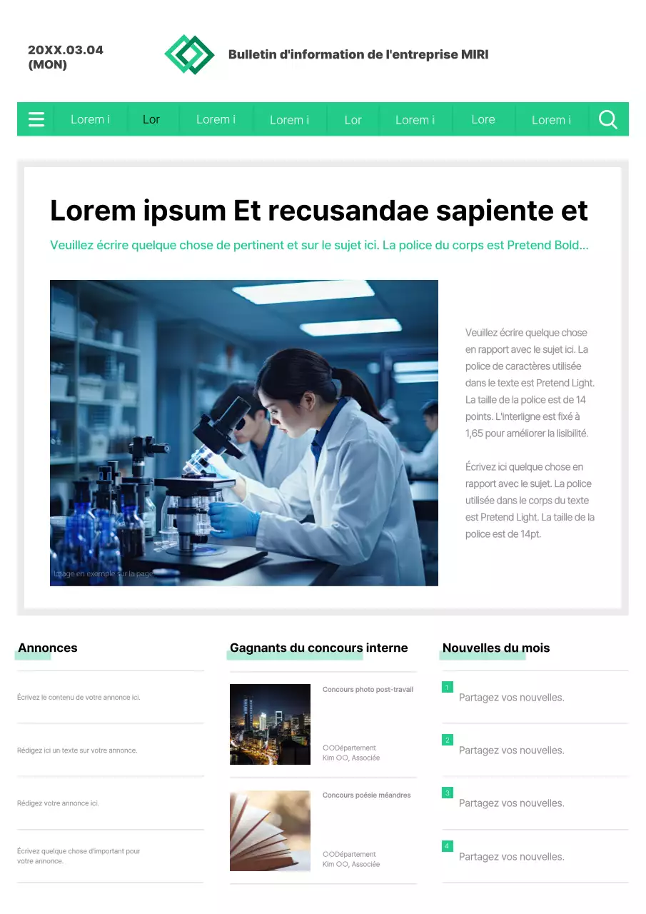 Un guide pour des bulletins d'information internes simples en rouge et noir