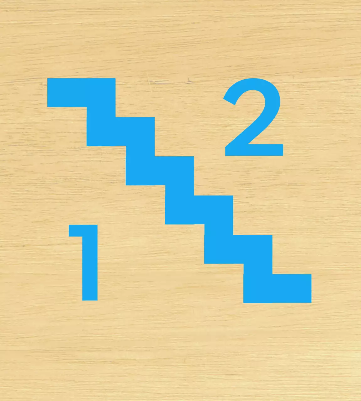 Guide de localisation de l'escalier bleu clair