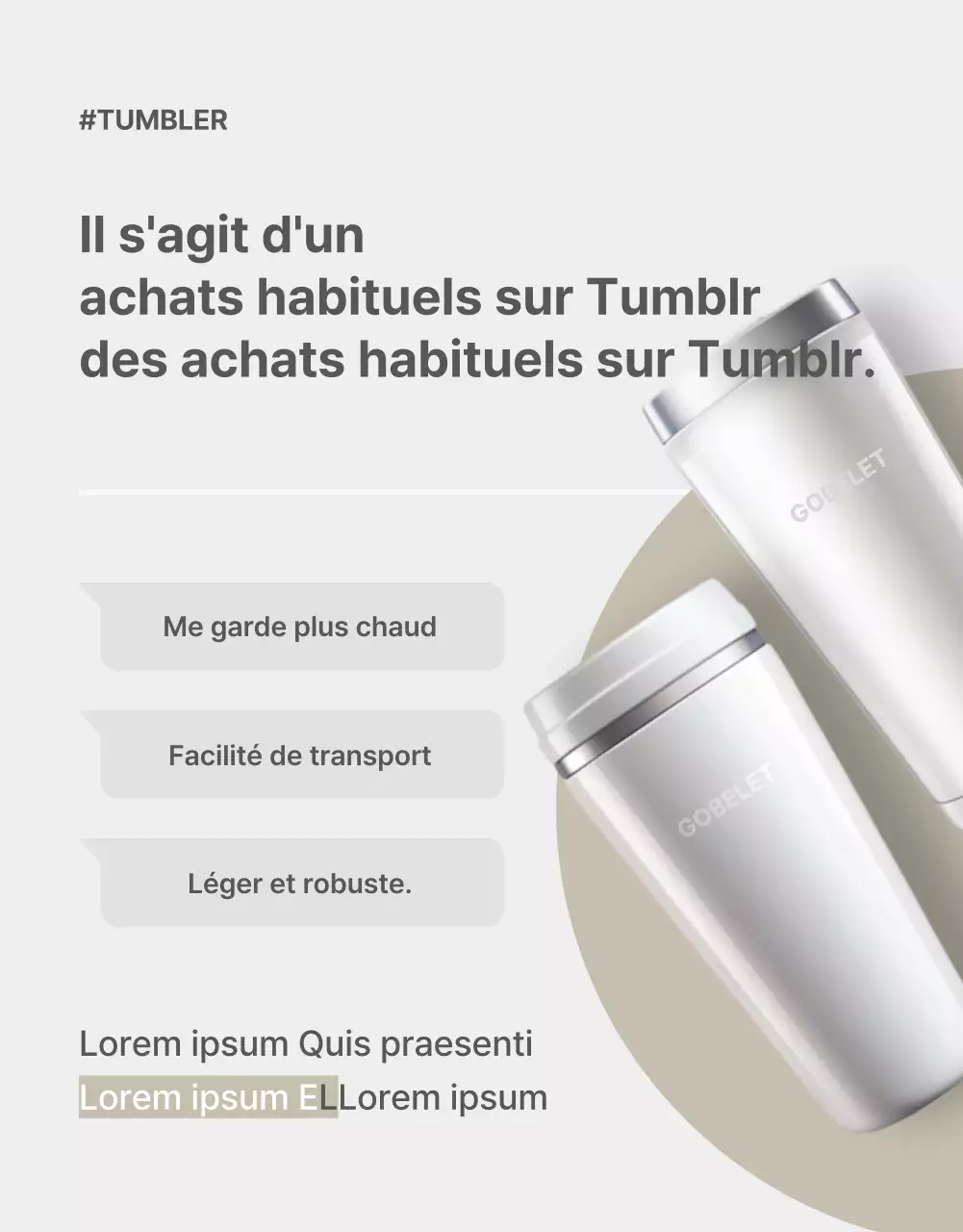 Promouvoir un tumblr simple en gris et beige