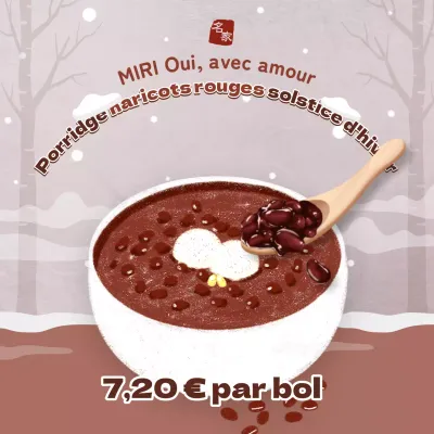 Promouvoir un porridge simple de haricots rouges pour le solstice d'hiver dans les tons beige et marron