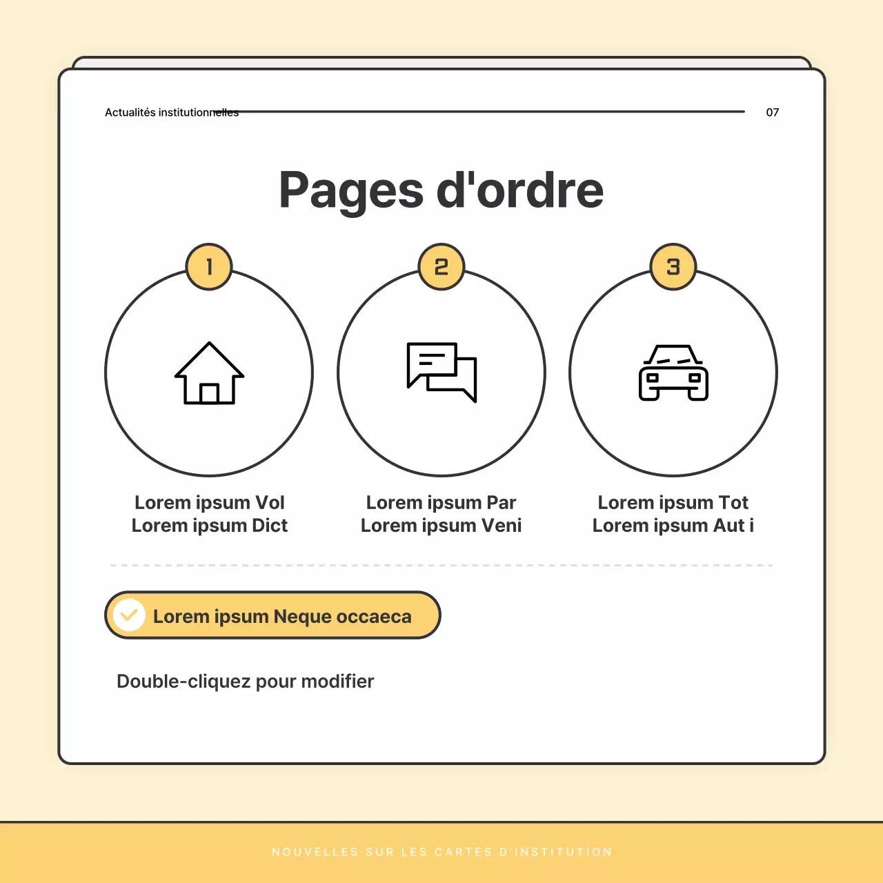 Une lettre d'information de base jaune et blanche du bureau d'aide sociale