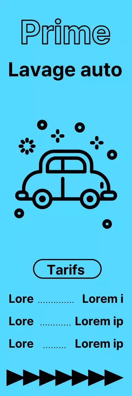 Emplacements et prix des stations de lavage en texte noir sur fond bleu