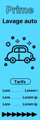 Emplacements et prix des stations de lavage en texte noir sur fond bleu