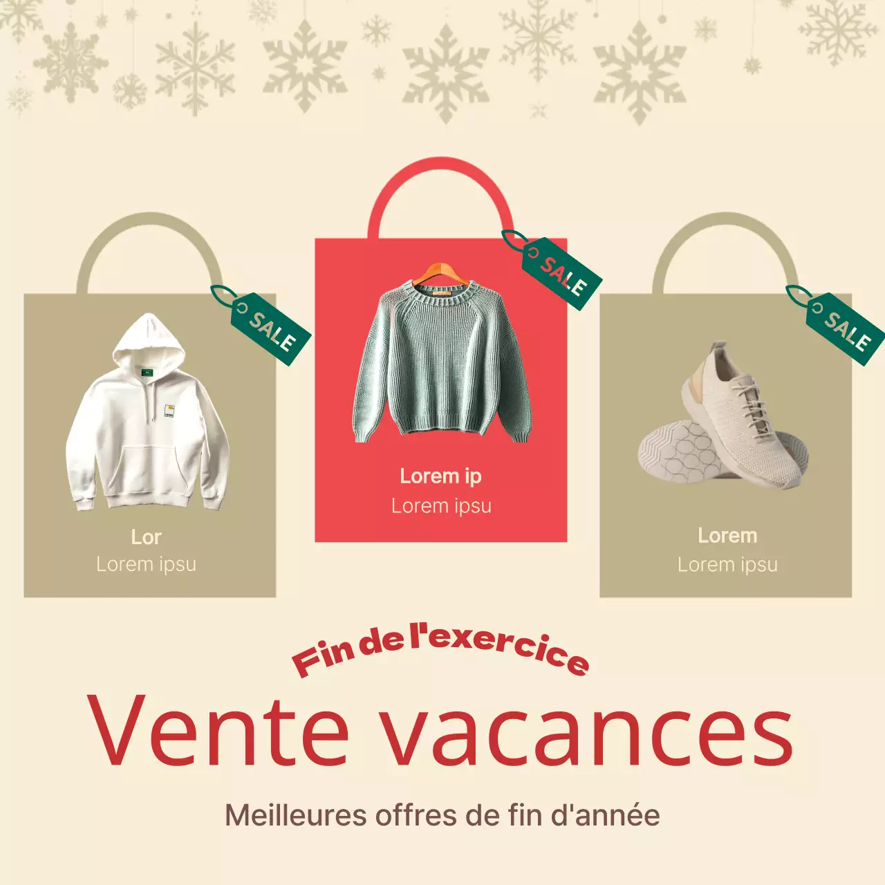 Annonces marketing de Noël en rouge