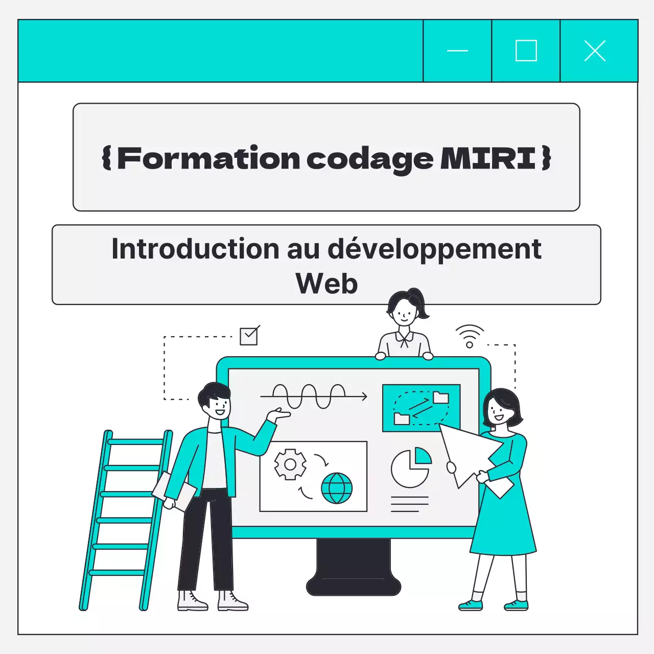 Promouvoir l'enseignement du codage du développement web dans un style cybernétique bleu clair