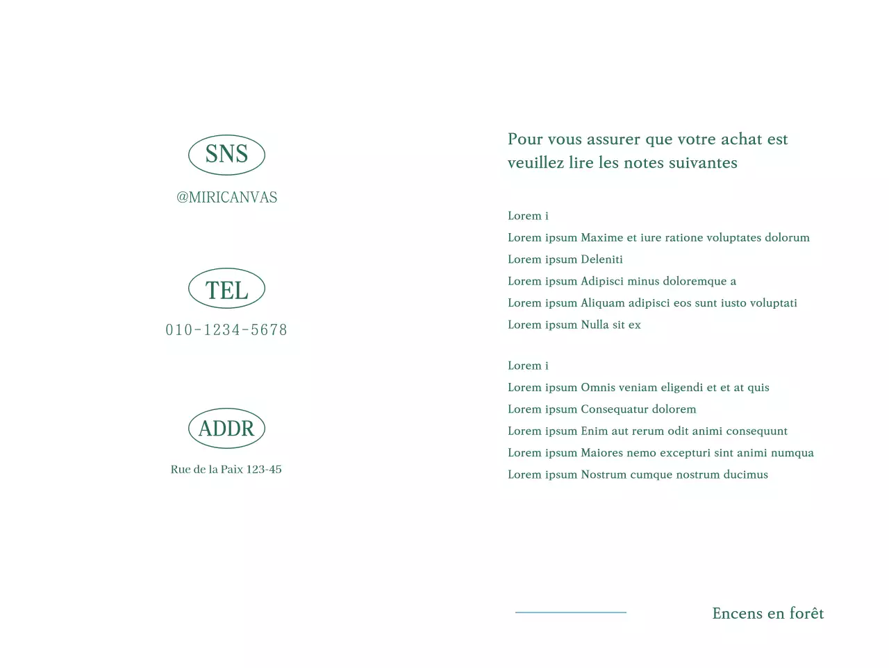 Carte postale avec message de remboursement de commande et de livraison sur fond turquoise et photo d'arbre forestier en noir et blanc en arrière-plan