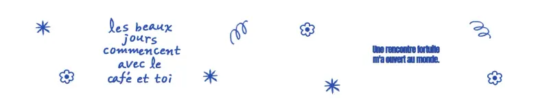 Marchandises d'inspiration vintage avec des textes écrits et des illustrations dessinées à la main