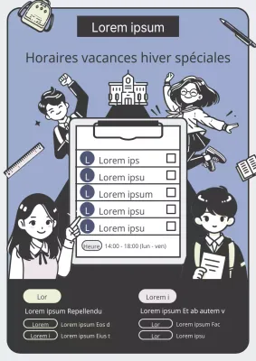 Promouvoir des vacances d'hiver douillettes en bleu et noir