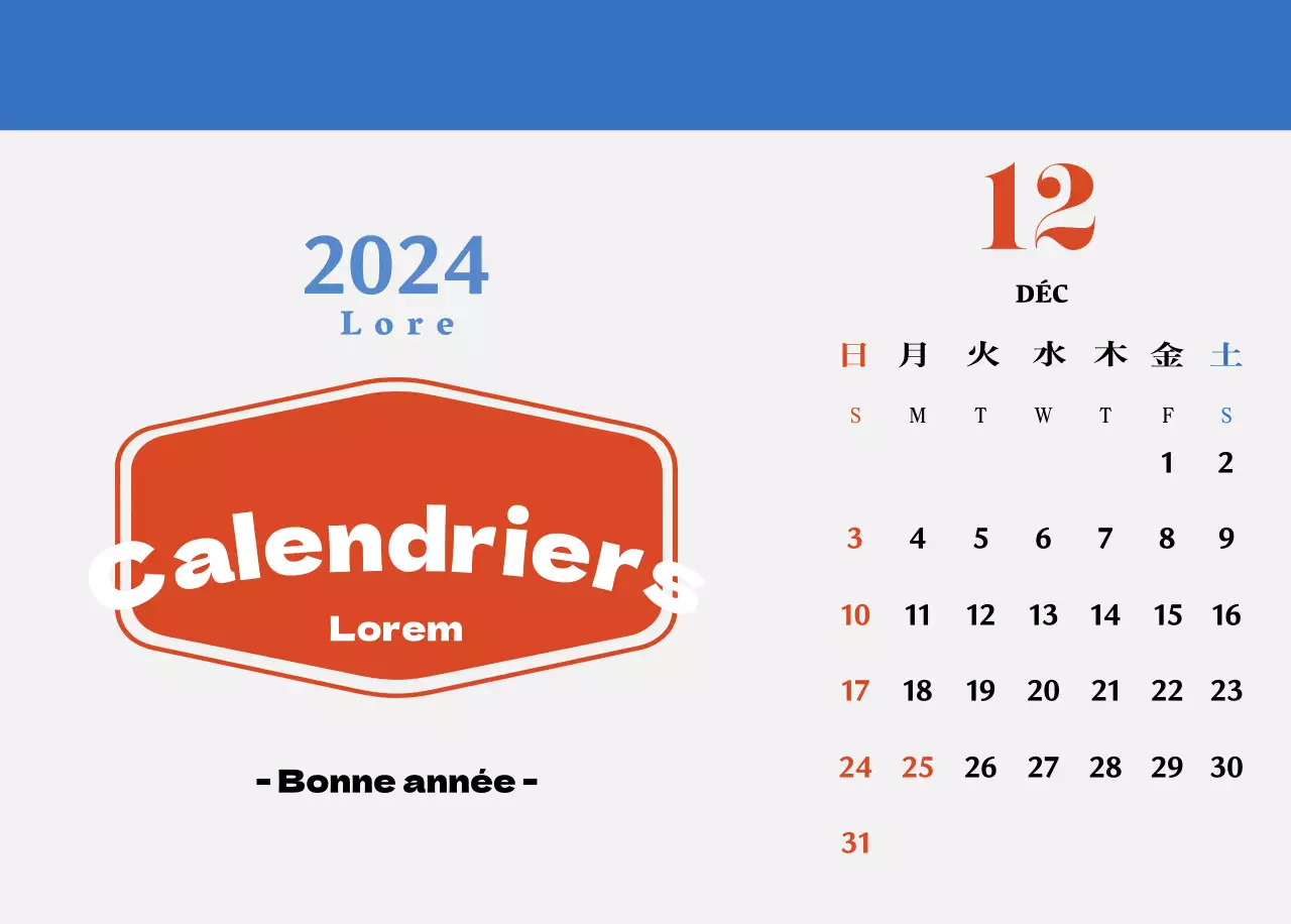 Sous-verres rétro rouges et bleus calendrier de mémoire