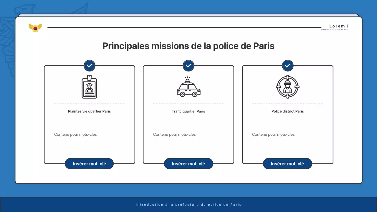 Affichage par défaut des bulletins d'information des commissariats de police en bleu et bleu marine