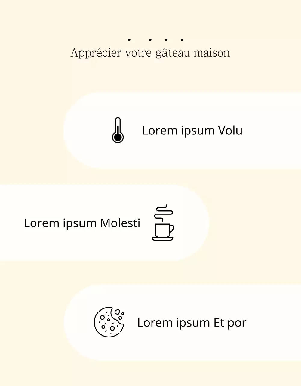 Annonce de la vente d'un simple gâteau beige et ivoire