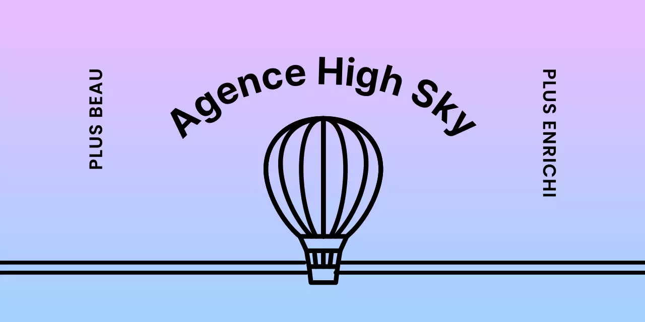 Dessin d'une montgolfière sur fond dégradé