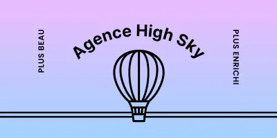 Dessin d'une montgolfière sur fond dégradé