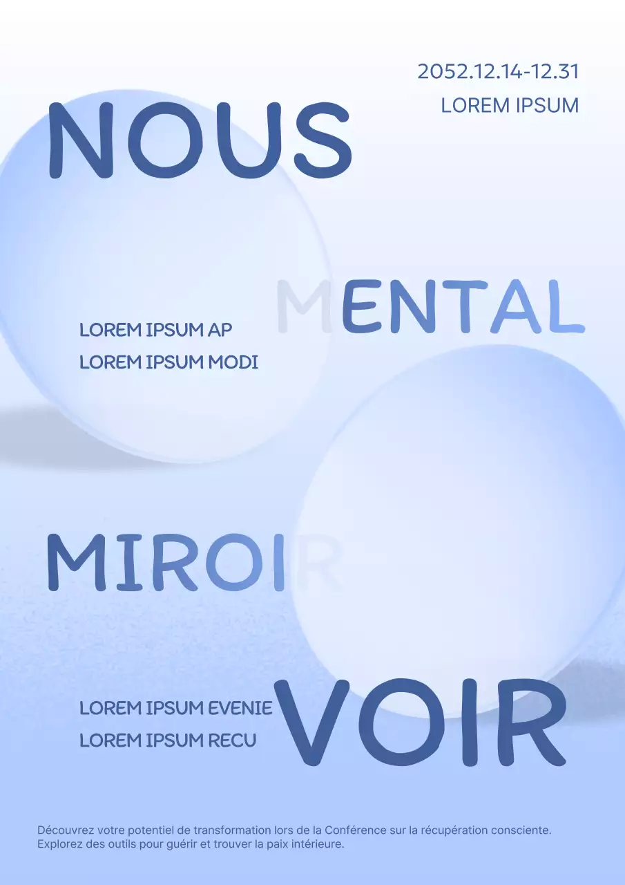 Promouvoir une simple conférence sur la santé mentale en bleu clair et bleu marine