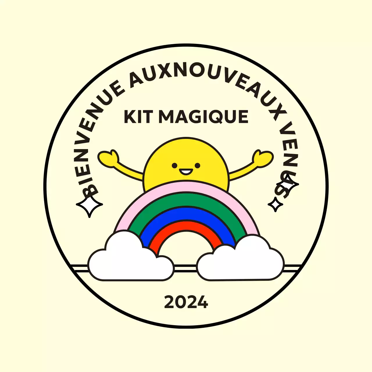 Année de l'arc-en-ciel - dessin circulaire