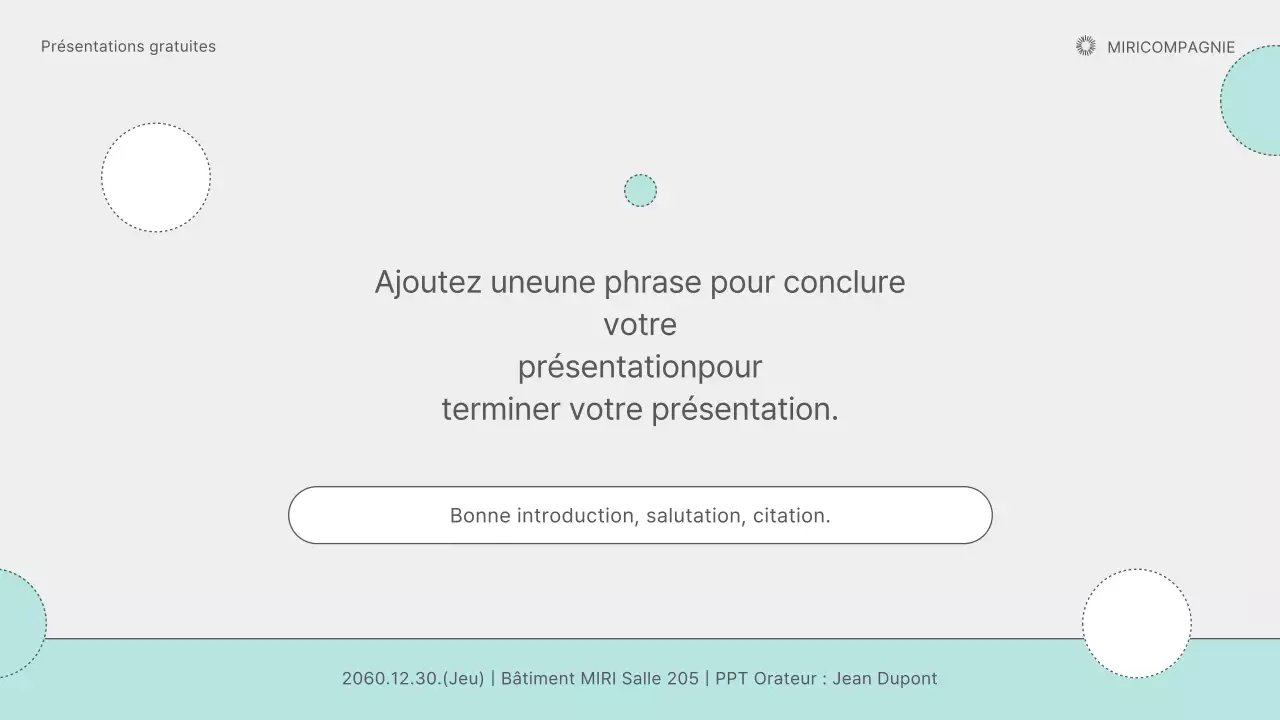 Présentations avec un simple fond gris et menthe