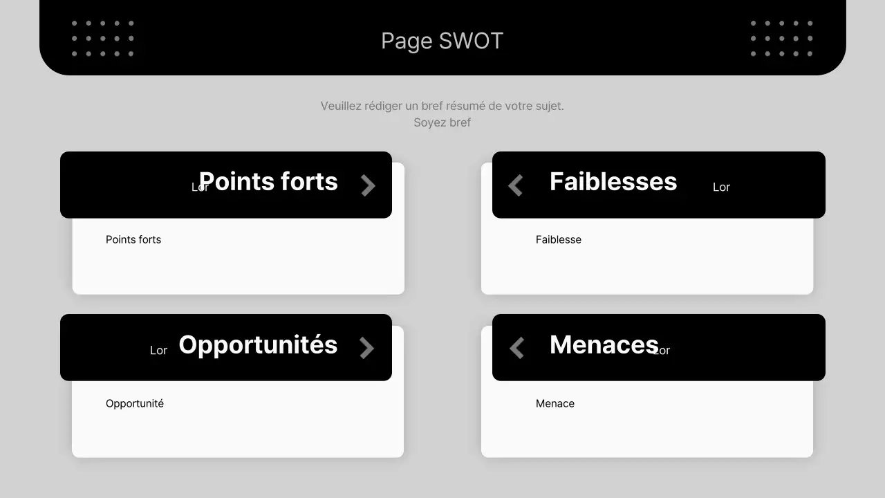 Une proposition commerciale moderne en noir et blanc