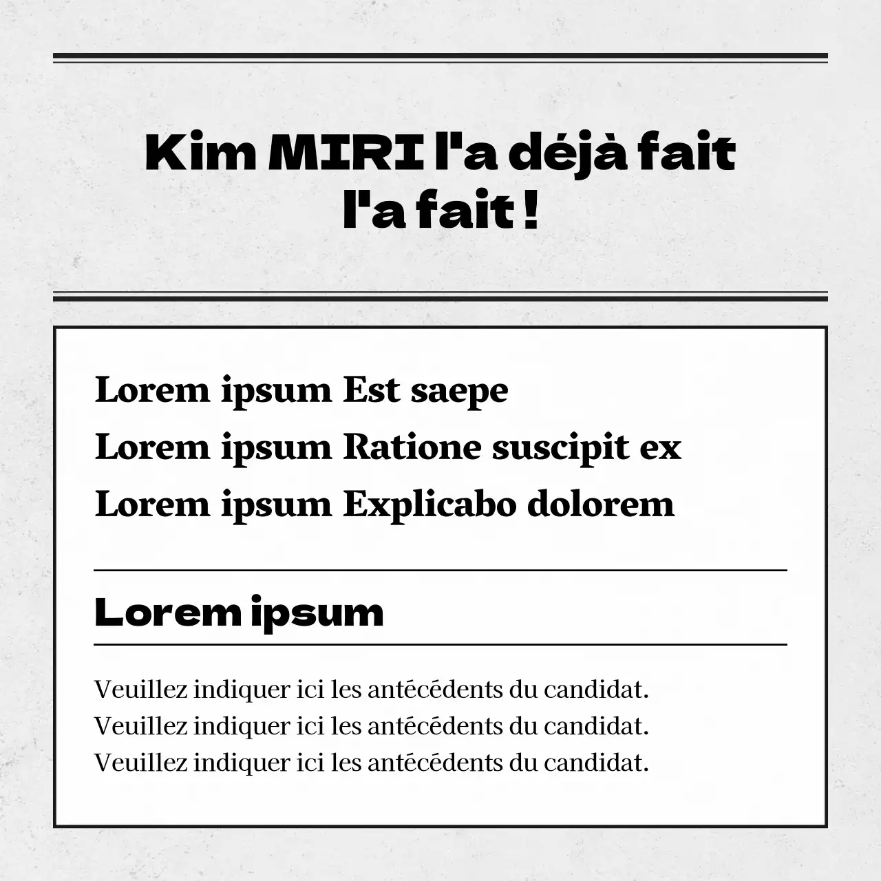 Noir et blanc, simple propagande électorale