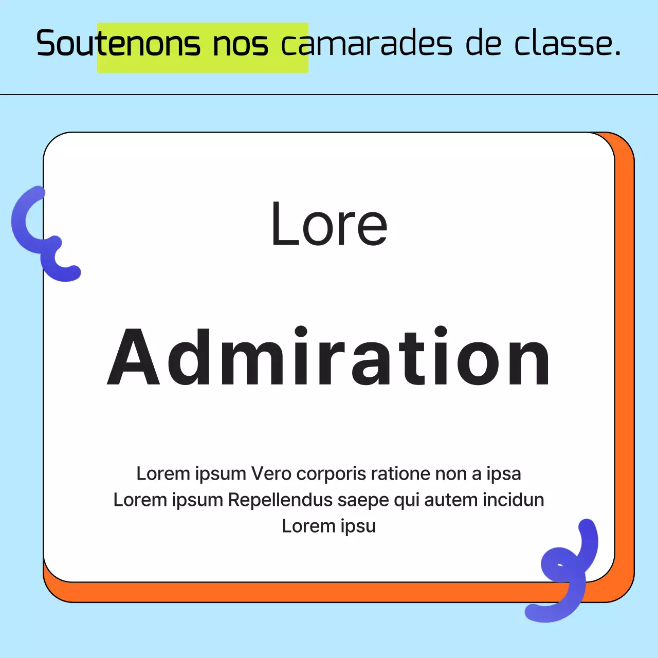 Promouvoir une collection kitsch de promesses de dons bleu clair et orange