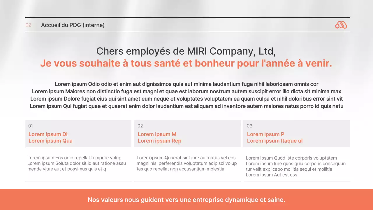 Une lettre de motivation simple, de couleur orange et noir et blanc