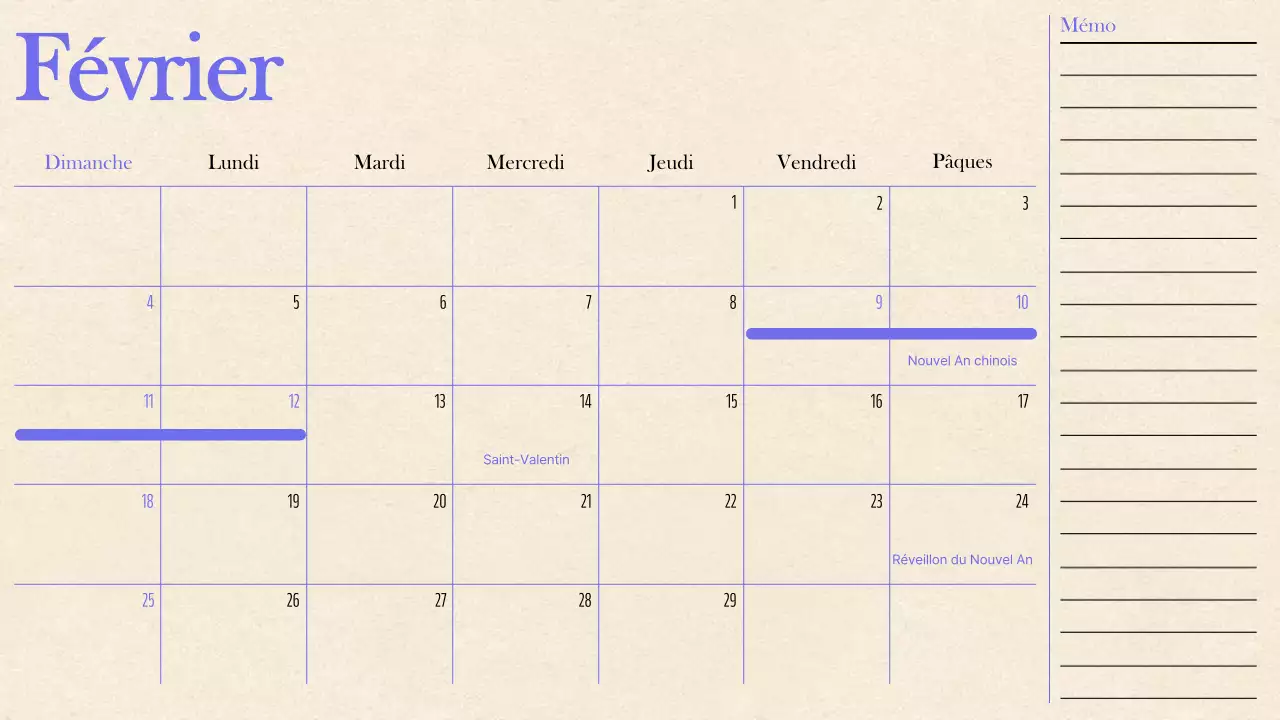 Un arc-en-ciel de calendriers tendance