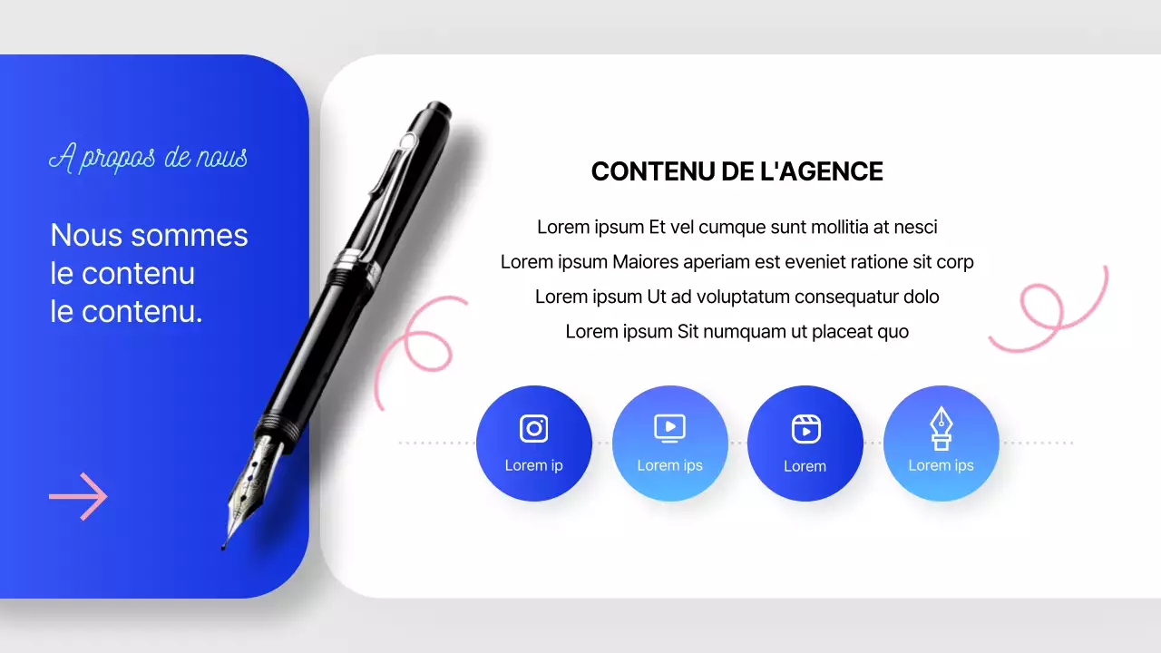 Lettre de motivation d'une entreprise de narration moderne en bleu et rose