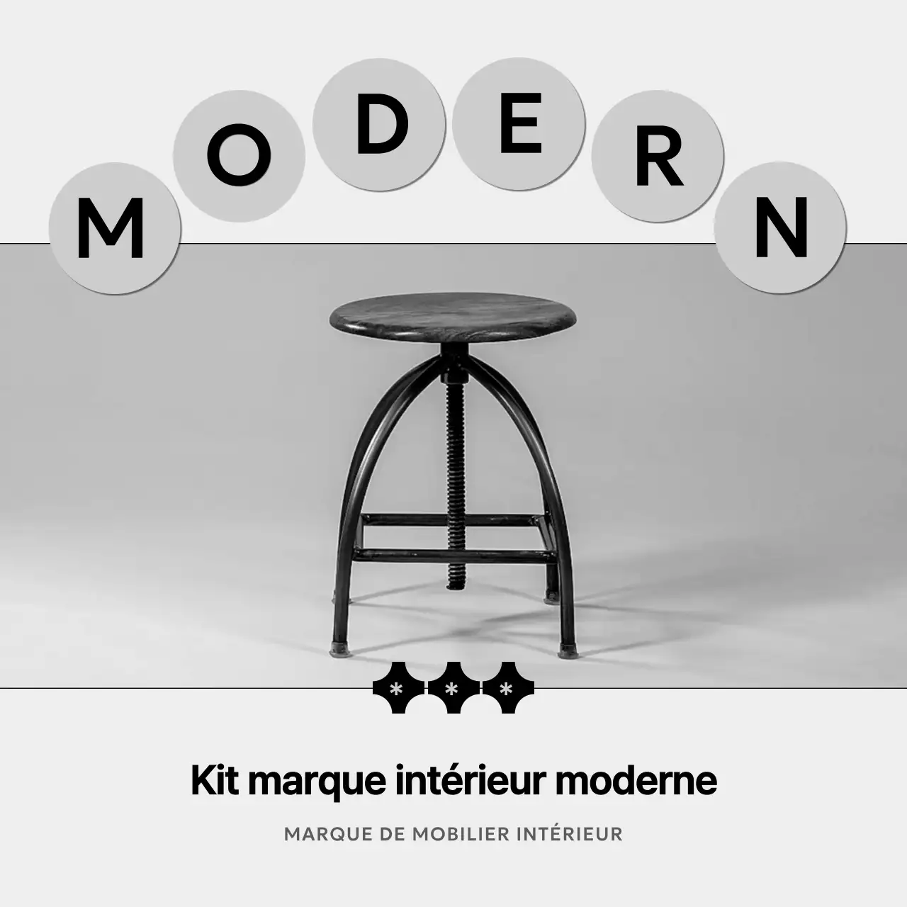 Articles de marque sur l'intérieur minimaliste en noir et blanc