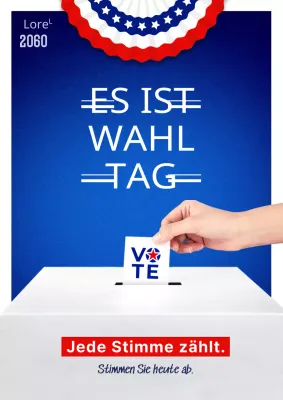 Blaue und weiße einfache Wahltagsanzeige