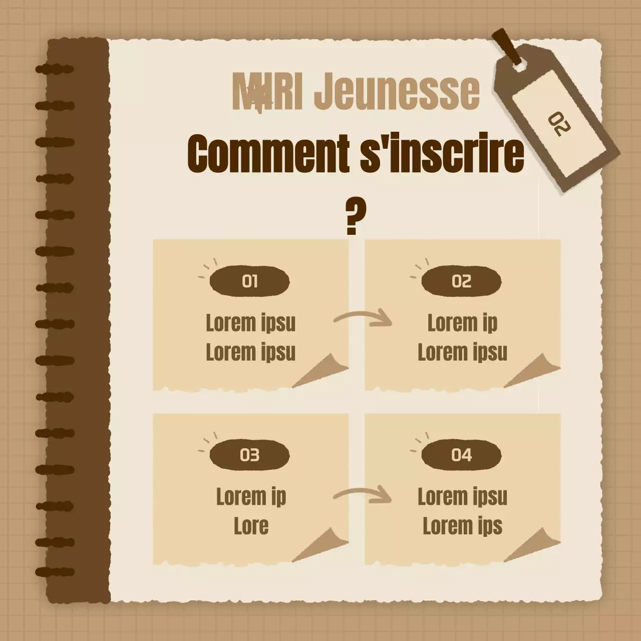 Une simple plateforme d'expérience de carrière avec des offres d'emploi en marron et beige