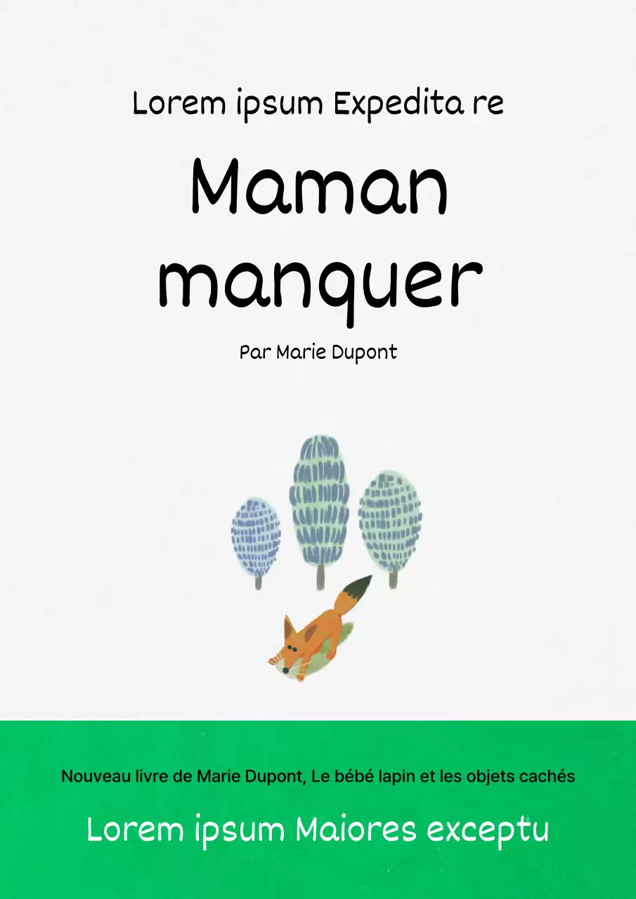 Couverture de livre d'images minimaliste en blanc et vert