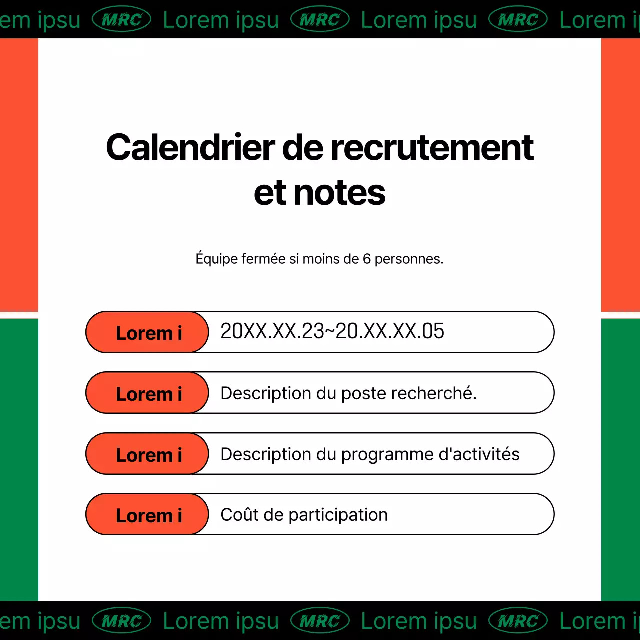 Recruter des membres pour un club de course à pied orange kitsch