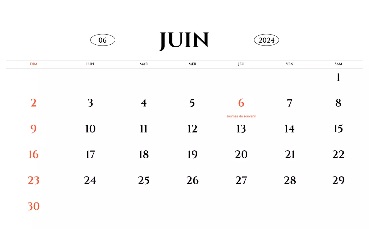 Calendrier mural de style simple avec concept de photographie de voyage émotionnelle en noir et blanc