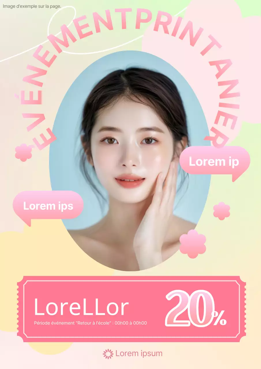 Publicités sur les procédures dermatologiques en chartreuse et en rose