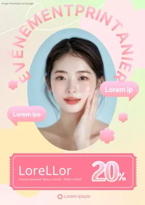 Publicités sur les procédures dermatologiques en chartreuse et en rose