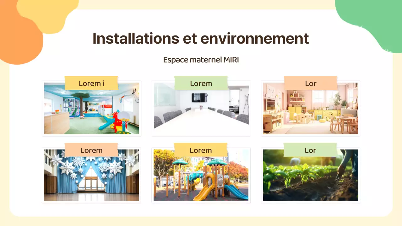 Présentation d'orientation pour la garderie jaune