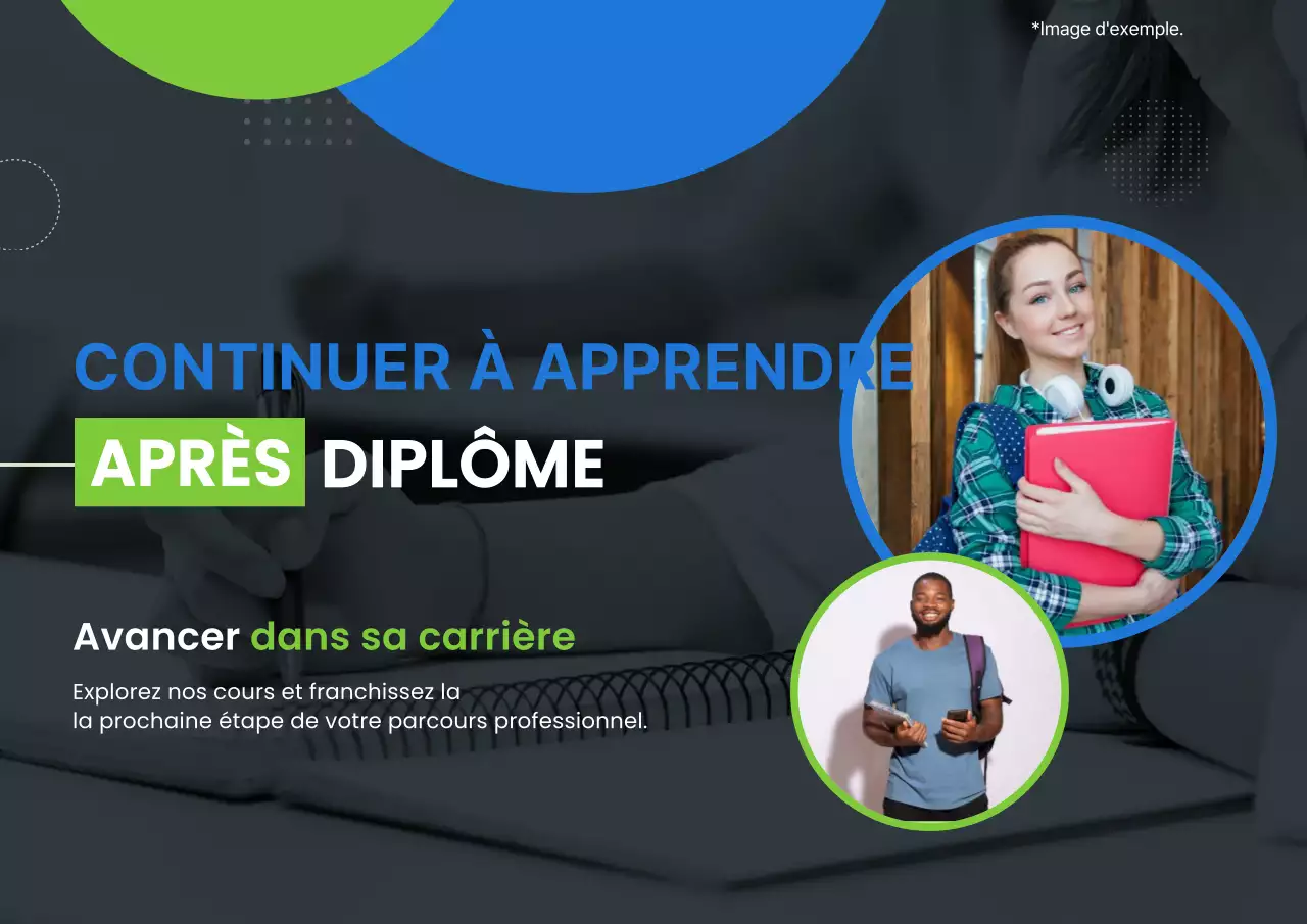 Bleu et vert Annonce moderne de carrière, d'emploi et d'éducation