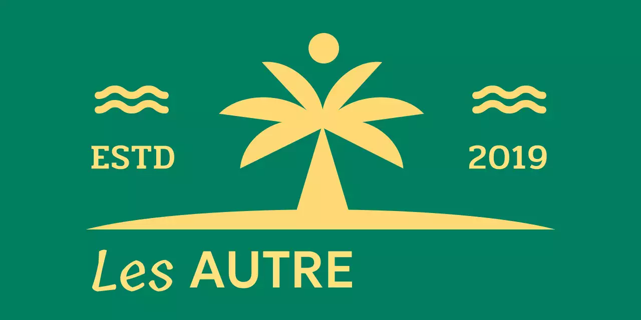 Conception de papier à lettres représentant une île avec des palmiers